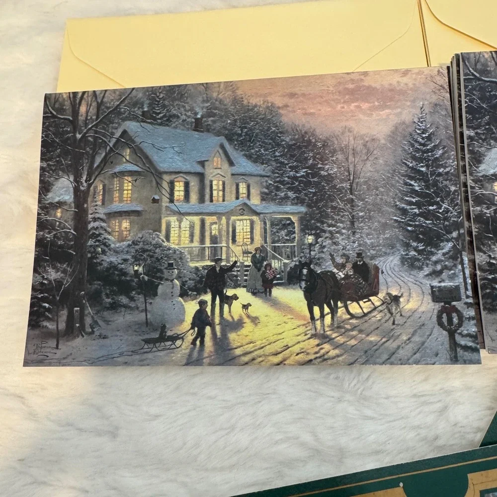 Thomas Kinkade Home For The Holidays Boxed Christmas Cards 14 Count Seals TKXB02